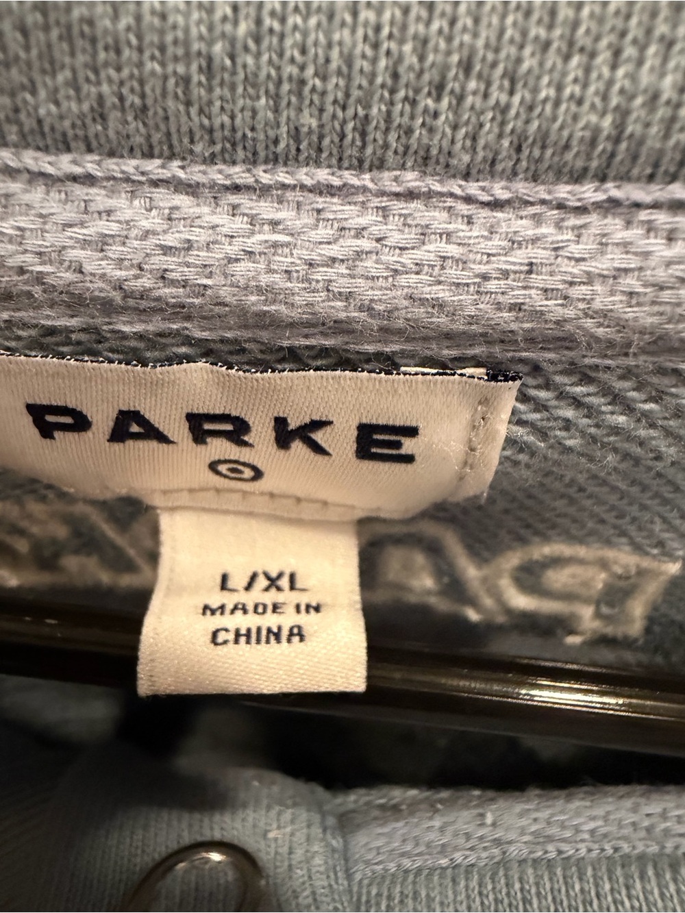 Women's Snap Mockneck Popover Sweatshirt - Parke x Target Light Blue L/XL - Picture 3 of 4